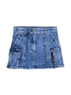 Monnalisa jupe en jean à poches cargo - Bleu
