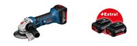 Bosch Blauw GWS 18-125 V-Li accu haakse slijper | 18v 5.0Ah Li-Ion | in L-BOXX + 3e accu - 0615990HL0