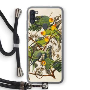 Carolinaparkiet: Samsung Galaxy A11 Transparant Hoesje met koord