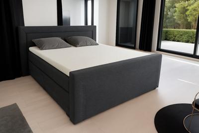 OP=OP Boxspring President 180 x 200 Donkergrijs - incl. Voetbord