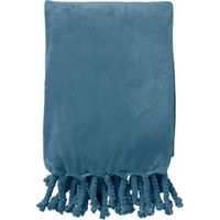 Dutch Decor FLORIJN - Plaid van fleece 150x200 cm Provincial Blue - blauw - superzacht - met franjes - Dutch Decor - thumbnail