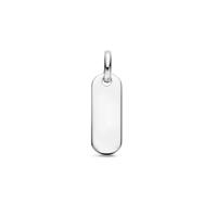 Gerhodineerde 925 Zilveren Hanger - Elegante Rechthoekige Vorm