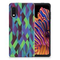 Samsung Xcover Pro | TPU Hoesje | Abstract Green Blue