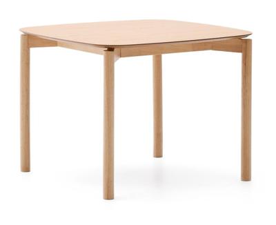 Kave Home Eettafel 'Indara' Essen en rubberhout, 100 x 100cm