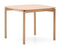 Kave Home Eettafel 'Indara' Essen en rubberhout, 100 x 100cm