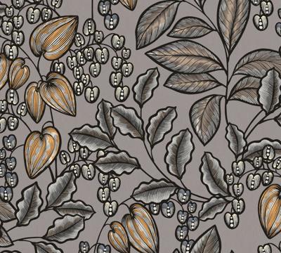 Architects Paper Floral Impression - Grijs - Bloemrijk - 377549