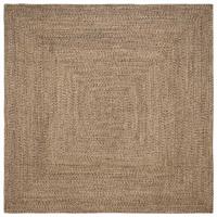 Tapijt Naturel en zwart 240 x 240 cm Jute