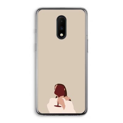 I drink wine: OnePlus 7 Transparant Hoesje
