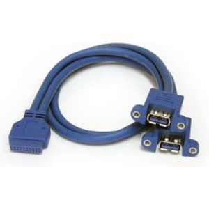 StarTech.com 2-poort Inbouwpaneel USB 3.0 Kabel USB A naar Moederbord Aansluitkabel F/F