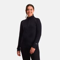 Zip-Neck Thermo Longsleeve Dames | Zwart | S
