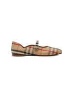 Burberry Kids ballerines Mary Jane à carreaux - Marron