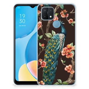 OPPO A15 TPU Hoesje Pauw met Bloemen