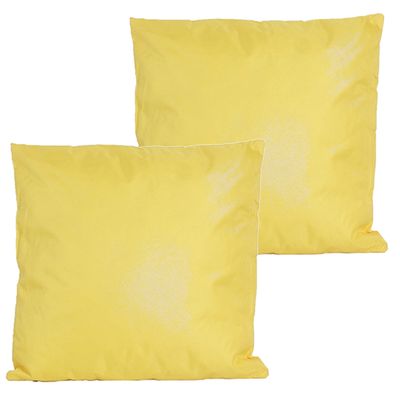 Buitenkussens - 2x - geel - 60 x 60 cm - binnen/buiten