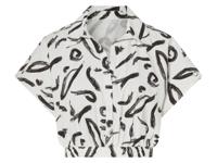 esmara Dames blouse (Zwart/wit met print, XS (32/34))
