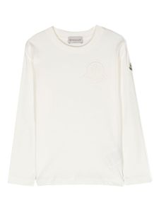 Moncler Enfant t-shirt longues manches à logo en relief - Tons neutres