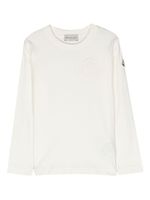 Moncler Enfant t-shirt longues manches à logo en relief - Tons neutres