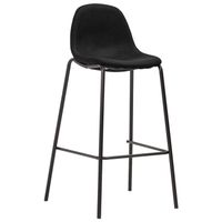 The Living Store Barstoelen - Stoffen bekleding - 51x49x99 cm - Zwart