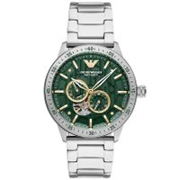 Emporio Armani AR60053 Horloge Mario Automatic staal zilverkleurig-groen 43 mm - thumbnail