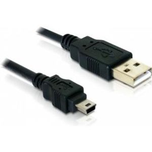 DeLOCK 82252 Kabele USB 2.0 > USB-B mini 5pin male/male 1,5m zwart