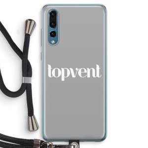Topvent Grijs Wit: Huawei P20 Pro Transparant Hoesje met koord