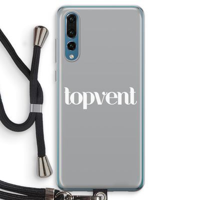Topvent Grijs Wit: Huawei P20 Pro Transparant Hoesje met koord