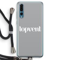 Topvent Grijs Wit: Huawei P20 Pro Transparant Hoesje met koord