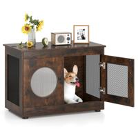 Hondenkooi Dierkooi Hondenbox in Meubelstijl met Deur & PC-Venster Huisdierkooi voor Kleine en Middelgrote Honden Kat Huisdier Bruin