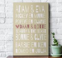 Beroemde liefde canvas
