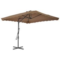 The Living Store Parasol - Elegant - UV-beschermend - 360 graden draaibaar - Taupe - 250x250x230 cm - Stalen paal