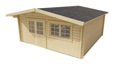 Blokhut - Tuinhuis Dingle | 70 mm | vuren groen geïmpregneerd