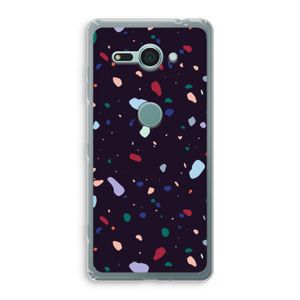 Dark Rounded Terrazzo: Sony Xperia XZ2 Compact Transparant Hoesje