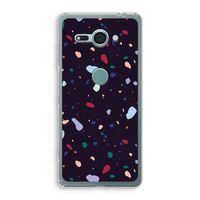 Dark Rounded Terrazzo: Sony Xperia XZ2 Compact Transparant Hoesje