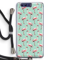 Flamingoprint groen: Honor 9 Transparant Hoesje met koord