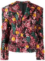 Comme Des Garçons blazer boutonné à fleurs - Rouge