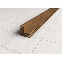 Wiesbaden Slim | hoekprofiel | 200 cm voor glaswand 8 of 10 mm | Geborsteld brons koper