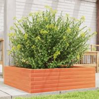 Plantenbak 80x80x23 cm massief grenenhout wasbruin - thumbnail