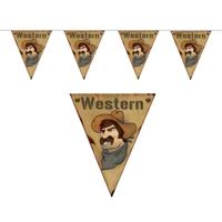 Cowboys en western thema Vlaggenlijn - 500 cm - versiering - kunststof - feestartikelen Cowboys en western thema Vlaggenlijn - 500 cm - versiering - kunststof - feestartikelen