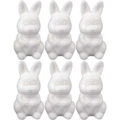 Piepschuim hobby vorm - 6x - haas/konijn - 8 cm - DIY knutsel figuren