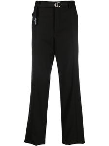 Ferragamo pantalon droit à taille ceinturée - Marron