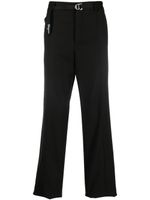 Ferragamo pantalon droit à taille ceinturée - Marron