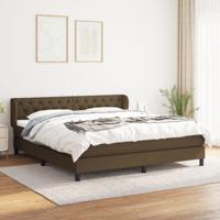 Boxspring met matras stof donkerbruin 160x200 cm