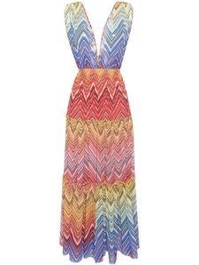 Missoni robe longue à motif zig-zag - Rouge