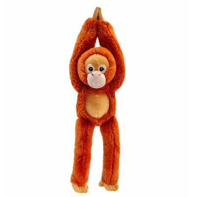 Keel Toys pluche Orang Utan aap knuffeldier - rood/bruin - hangend - 50 cm