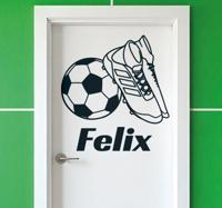 Deursticker voetbalnaam voor kinderkamer
