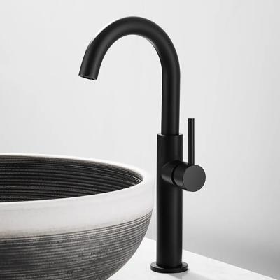 Wastafelkraan SaniClear Highriser | Mengkraan | Hoog model | Draaibare uitloop | Mat zwart