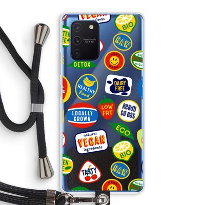 Fruitsticker: Samsung Galaxy Note 10 Lite Transparant Hoesje met koord