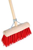 Bezem halfrond 31 cm rood pvc compleet - Talentools