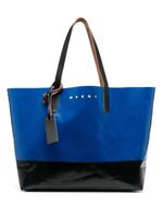 Marni sac cabas bicolore à logo - Bleu