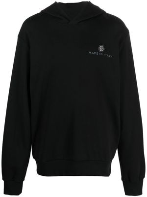 Philipp Plein hoodie en coton à logo imprimé - Noir