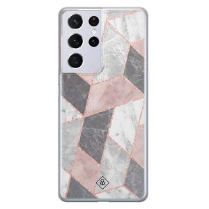 Samsung Galaxy S21 Ultra siliconen telefoonhoesje - Stone grid